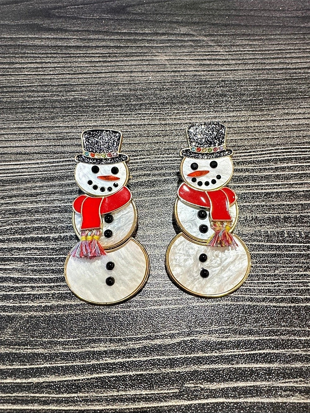 Sugarfix by Baublebar Snowman Earrings in White & Red Like New
